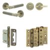 Complete Venice Door Handle Pack - Bathroom - Antique Brass - By Frelan Hardware - JE-F5B2-AB