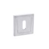 STATUS Key Escutcheons on Square Rose - Satin Chrome (Pair)