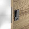 AGB Wave Flush Door Handle & Bathroom Lock Set - Matt Black