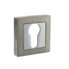 STATUS Euro Escutcheons on S4 Square Rose - Satin Nickel/Polished Chrome (Pair)