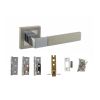 Atlantic Montana Door Pack Bundle (2.5" Latch, 3"x2" Hingesx3) - Satin Nickel/Polished Chrome