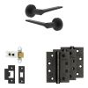Complete Gio Door Handle Pack - Heavy Duty Latch - Matt Black - 64mm / 4-inch Hinges - JE-E20A-MB