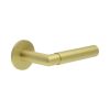 CR-102 Satin Brass Fixed Dead Round Rose Door Handle - By Frelan Hardware - CR-102A3SB