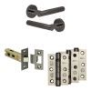 Complete Venice Door Handle Pack - Internal Doors - Black Nickel - 76mm / 3-inch Hinges - JE-F3B-BN