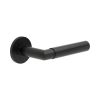 CR-102 Black Fixed Dead Round Rose Door Handle - By Frelan Hardware - CR-102A3MB