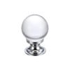 Zoo Hardware Glass Ball Cabinet Knob - Plain 25mm - Chrome