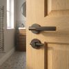 Complete Venice Door Handle Pack - Bathroom Lock (Plain Thumb Turn) - Dark Bronze - 76mm / 4-inch Hinges - JE-F6A2-DB