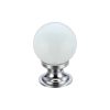 Zoo Hardware Glass Ball Cabinet Knob - Plain 25mm - White