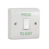 Zoo Hardware Standard Retractable Switch Button c/w White Back Box - "Press to Exit"