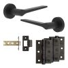 Complete Gio Door Handle Pack - Internal Doors - Black - By Frelan Hardware - JE-E2B-MB