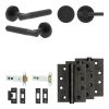 Complete Venice Door Handle Pack - Heavy Duty Tubular Bathroom (Plain Thumb Turn) - Matt Black - 102mm / 4-inch Hinges - JE-F32A2-MB