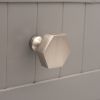 Hexagonal Cupboard Knob Satin Silver
