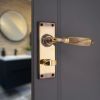 Regency Lever on Backplate Bathroom Aged Brass
