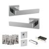 STATUS Montana Door Handle Pack (Bathroom Set - 2.5" CE Bathroom Lock, 4" Fire Rated Hinges x3) - Polished Chrome