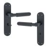 Connaught Knurled Lever on Backplate Bathroom Matt Black