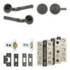 Complete Midtown Door Handle Pack - Heavy Duty Tubular Bathroom (Plain Thumb Turn) - Black Nickel - 64mm / 3-inch Hinges - JE-G30B2-BN