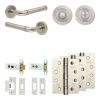 Complete Midtown Door Handle Pack - Heavy Duty Tubular Bathroom (Standard Thumb Turn) - Satin Nickel - 76mm / 4-inch Hinges - JE-G31A3-SN