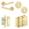 Complete Bari Door Handle Pack - Sashlock - Satin Brass - 65mm / 3-inch Hinges - JE-D7B8-SB
