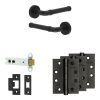 Complete Midtown Door Handle Pack - Heavy Duty Latch - Matt Black - 102mm / 4-inch Hinges - JE-G22A-MB