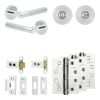Complete Venice Door Handle Pack - Heavy Duty Tubular Bathroom (Standard Thumb Turn) - Polished Chrome - 64mm / 4-inch Hinges - JE-F30A3-PC
