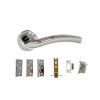 Atlantic Crest Door Pack Bundle (3" Latch + 3"x2" Hingesx3) - Satin Chrome/Polished Chrome
