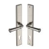 Heritage Brass Multi-Point Door Handle Lever Lock Colonial LH Design Satin Nickel finish