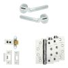 Complete Venice Door Handle Pack - Heavy Duty Latch - Polished Chrome - 64mm / 4-inch Hinges - JE-F20A-PC