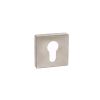 Forme Euro Escutcheons on Minimal Square Rose - Satin Nickel (Pair)