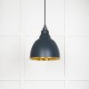 Hammered Brass Brindley Pendant in Soot