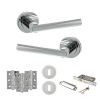 STATUS Nebraska Door Handle Pack (3 Lever Lock Set - 2.5" CE Sashlock, 3" Fire Rated Hinges x3) - Polished Chrome