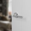 Forme Milly Lever Door Handle on Minimal Round Rose - Polished Chrome (Pair)