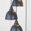 Smooth Copper Brindley Cluster Pendant in Soot