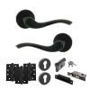 Old English Warwick Door Handle Pack (Euro Lock Set - 3" CE Sashlock, 4" Fire Rated Hinges x3) - Matt Black