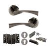 STATUS Colorado Door Handle Pack (Euro Lock Set - 2.5" CE Sashlock, 4" Fire Rated Hinges x3) - Black Nickel