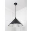 Hammered Nickel Hockley Pendant in Elan Black