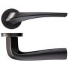 Zoo Hardware Aries lever on round rose - Powder Coat Black