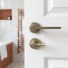 Complete Gio Door Handle Pack - Heavy Duty Tubular Bathroom (Plain Thumb Turn) - Antique Brass - 102mm / 4-inch Hinges - JE-E32A2-AB