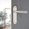 Connaught Knurled Lever on Backplate Latch Satin Nickel