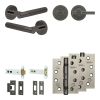 Complete Venice Door Handle Pack - Heavy Duty Tubular Bathroom (Plain Thumb Turn) - Black Nickel - 102mm / 4-inch Hinges - JE-F32A2-BN