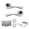 STATUS Colorado Door Handle Pack (3 Lever Lock Set - 3" CE Sashlock, 4" Fire Rated Hinges x3) - Polished Chrome