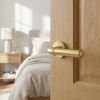Complete Classic Door Handle Pack - Heavy Duty Latch - Satin Brass - 64mm / 4-inch Hinges - JE-A20A-SB
