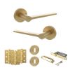 Senza Pari Laviano Door Handle Pack (3 Lever Lock Set - 3" CE Sashlock, 3" Fire Rated Hinges x3) - Satin Brass