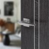Forme Naxos Lever Door Handle on Minimal Square Rose - Satin Chrome (Pair)