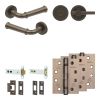 Complete Classic Door Handle Pack - Heavy Duty Tubular Bathroom (Plain Thumb Turn) - Dark Bronze - 102mm / 4-inch Hinges - JE-A32A2-DB