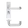 Zoo Hardware Return to Door Lever on Bathroom Backplate - Satin