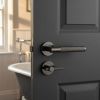 Complete Bari Door Handle Pack - Heavy Duty Tubular Bathroom (Knurled Thumb Turn) - Black Nickel - 102mm / 4-inch Hinges - JE-D32A1-BN