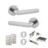 STATUS Carolina Door Handle Pack (Euro Lock Set - 3" CE Sashlock, 4" Slim Knuckle Hinges x2) - Polished Chrome
