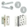 Complete Bloom Door Handle Pack - Sashlock - Polished Chrome - 65mm / 4-inch Hinges - JE-B7A8-PC