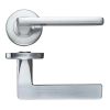 Zoo Hardware Leon lever on round rose - Satin Chrome