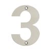 100mm Numerals SSS Finish 100mm Satin Stainless Steel No. 3 - By Frelan Hardware - JSS-3